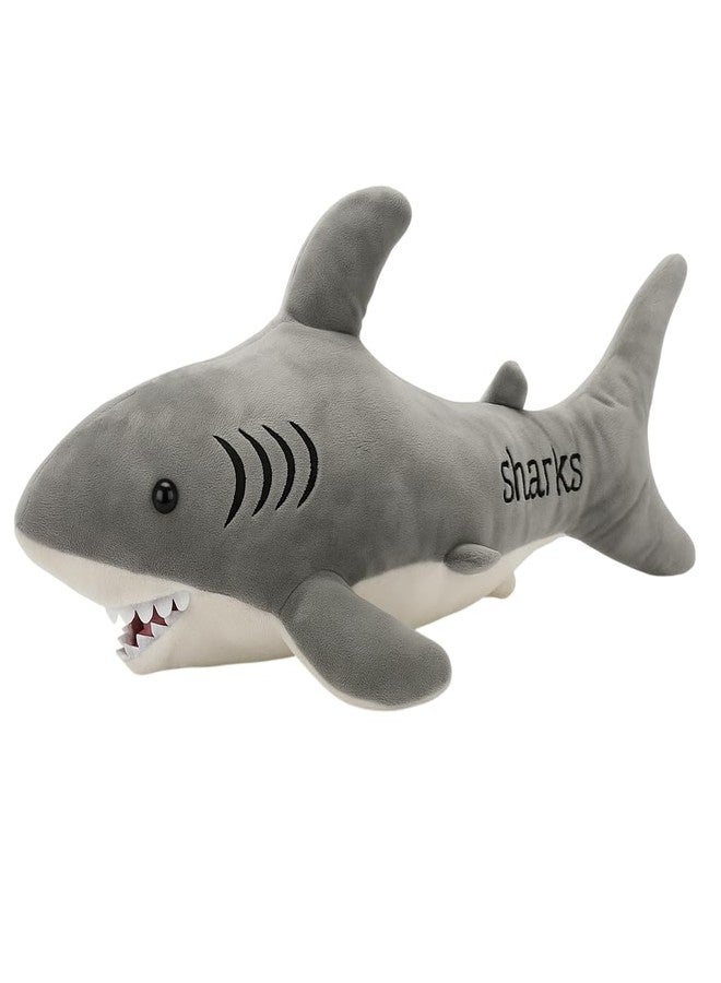 DTR Creation Soft Shark Plush Pillow Toy for Kids | Big Cuddly Stuffed Animal for Boys & Girls | Cute Hugging Cushion Toy for Bedroom, Sofa & Gift | 45 cm (Grey) - Image 1